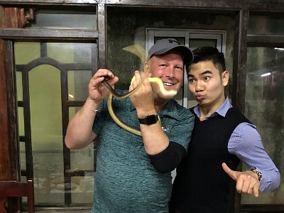 Bamboo snake - Steve and Dragon posing